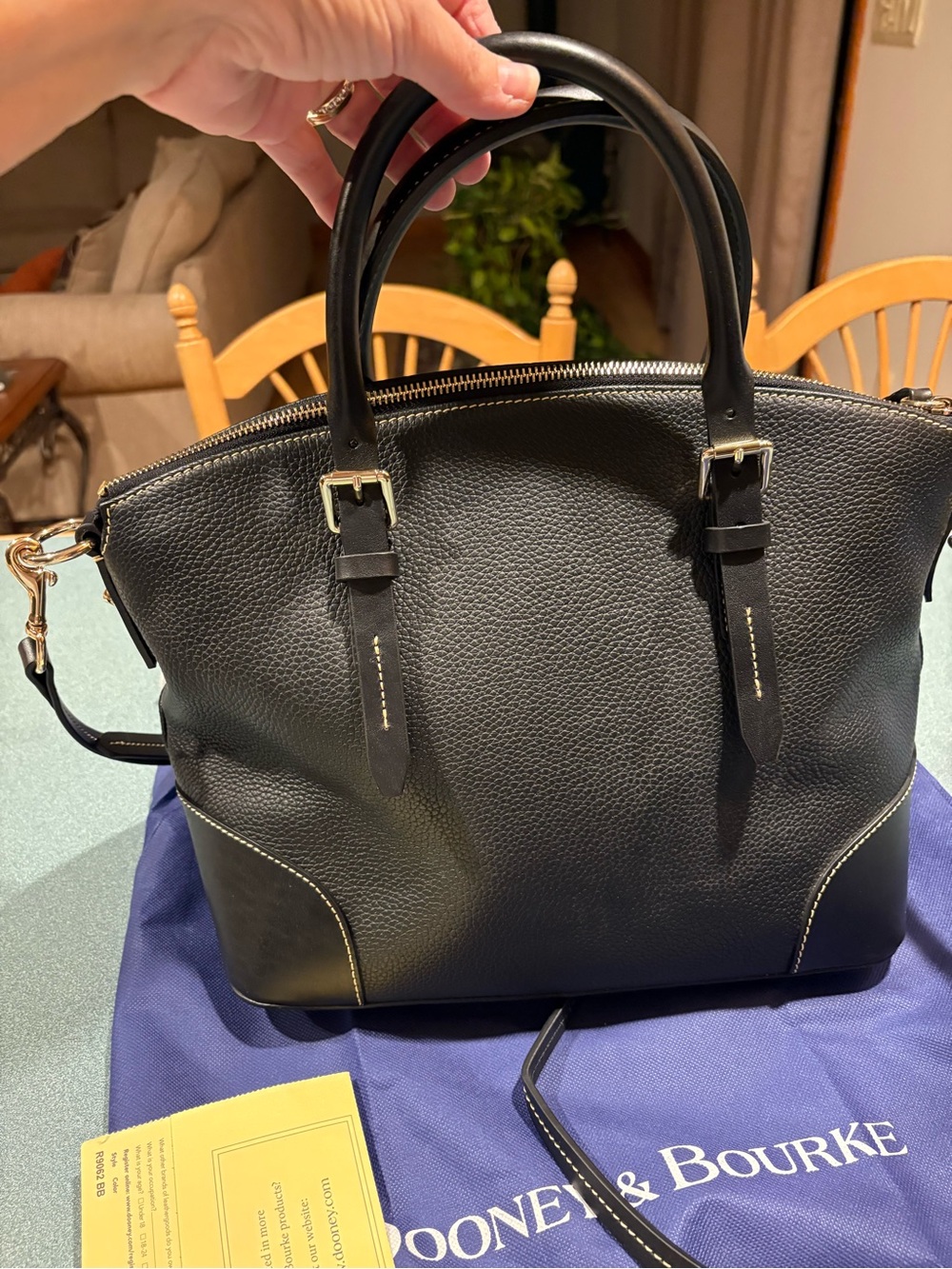Dooney & Bourke Black Pebbled Leather Satchel new without tags.